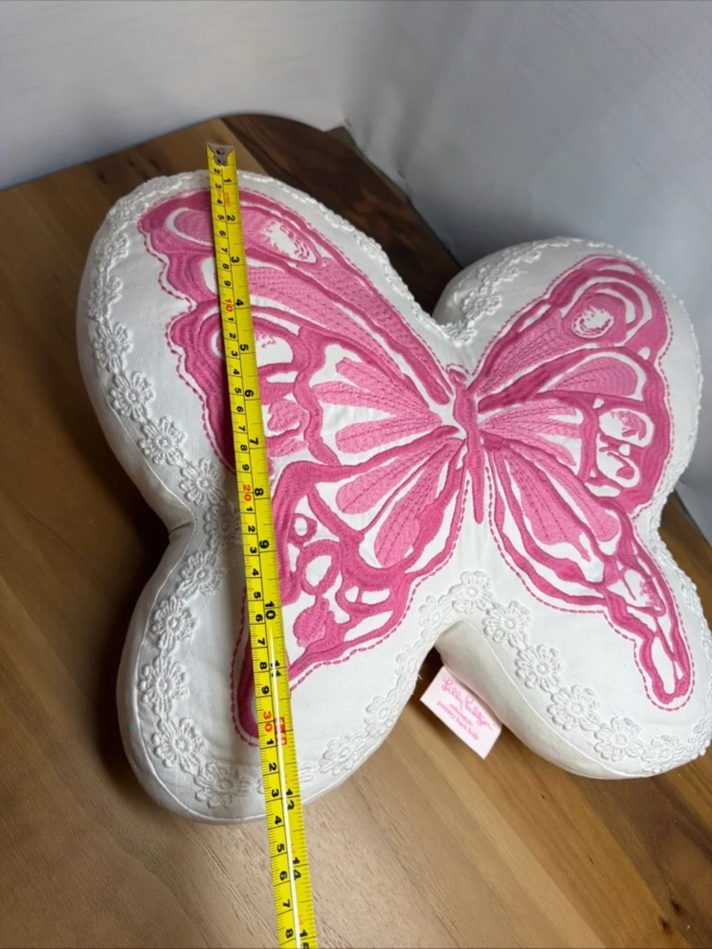 Pottery Barn/ Lilly Pulits Kids Garden Butterfly Pillow 13x15 Floral Embroidered